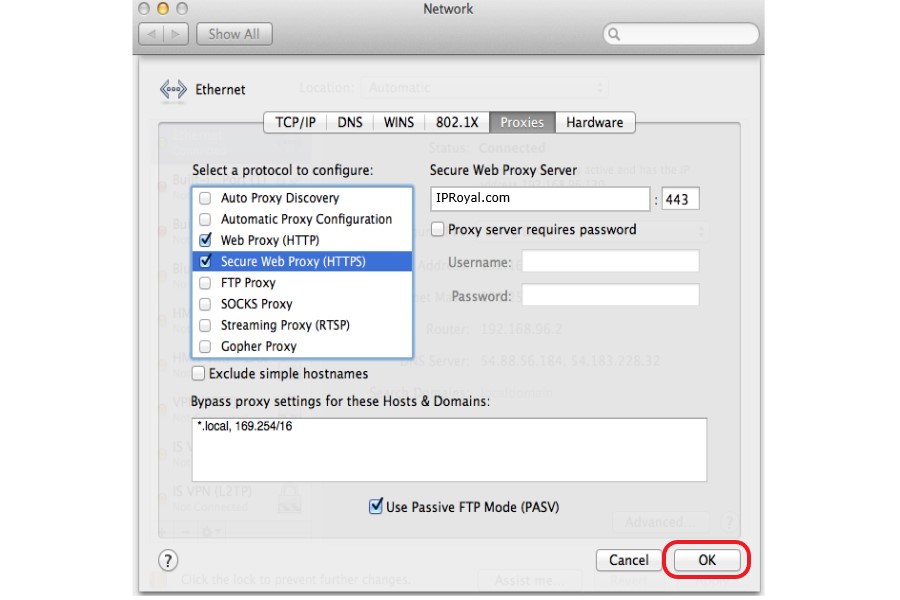 what is the best proxy setting on mac for google